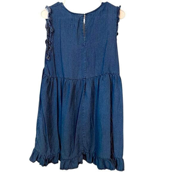 🌹 HARPER HERITAGE V NECK CHAMBRAY MINI DRESS - Picture 3 of 4